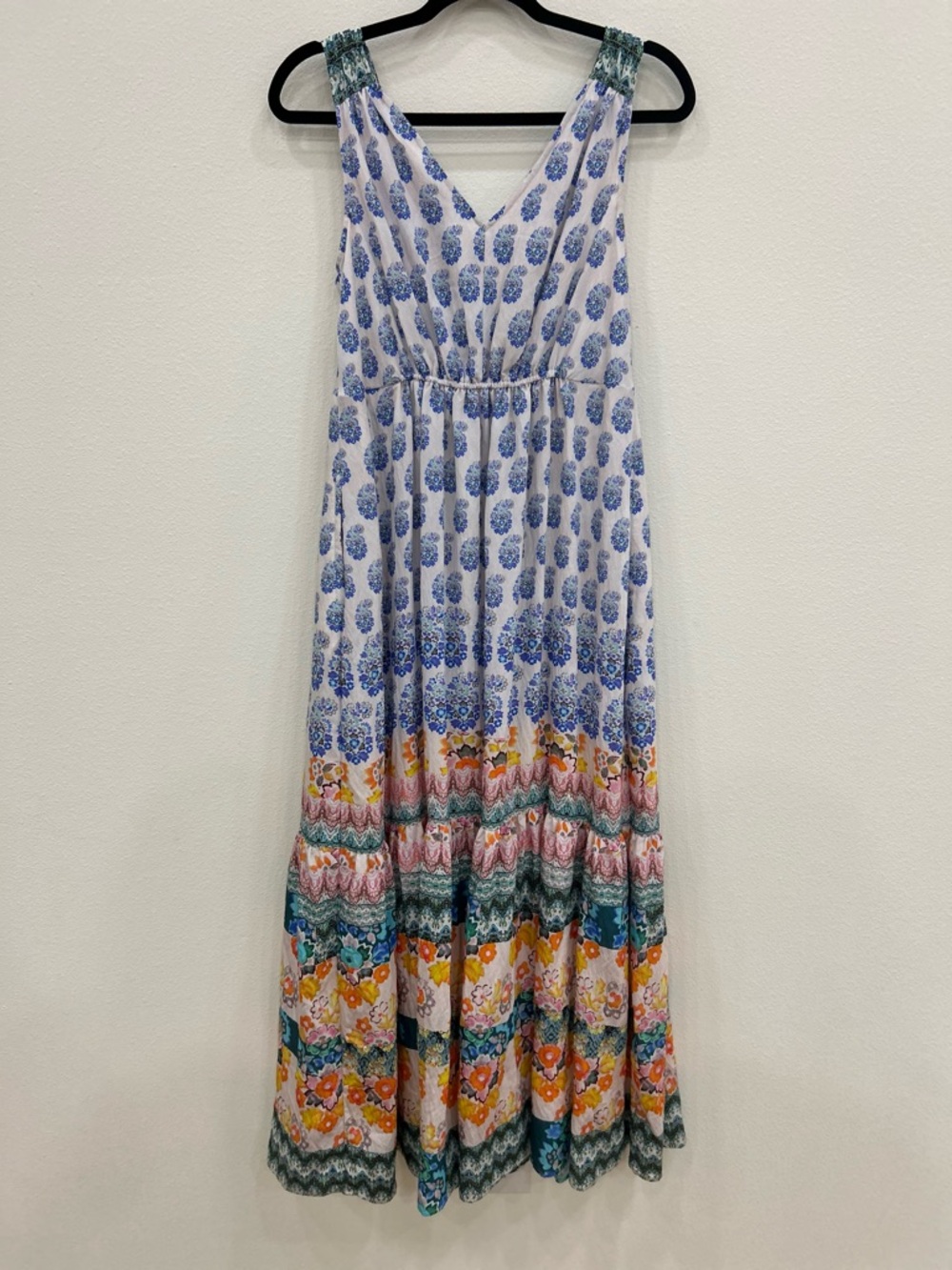 Anthropologie SM smocked waist maxi dress floral boho coastal vacation cottage - Picture 5 of 11